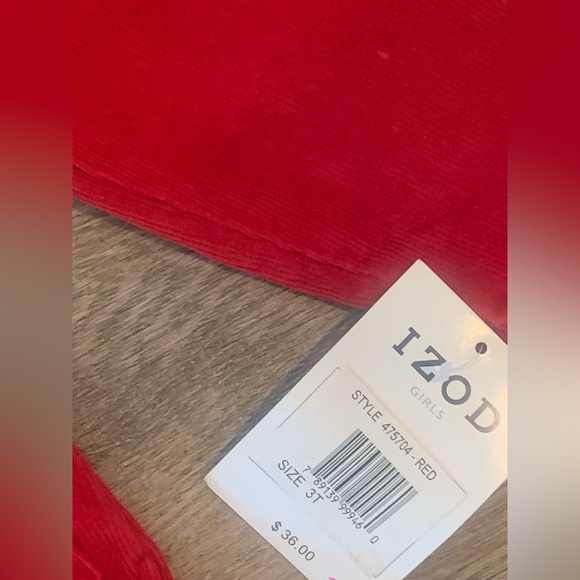 NWT IZOD Girl Red Pea Coat Size 3T (Perfect Holidays Jacket) Embroidered logo - Picture 4 of 5